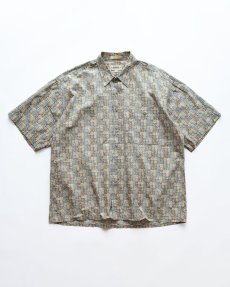 画像1: 90's CAMPIA COTTON ALL OVER PATTERN S/S BOX SHIRT (1)