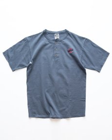 画像1: 00's COTTON DELUXE by ANVIL COTTON EMBROIDERED S/S HENLEY NECK TEE "L.W.S" (1)