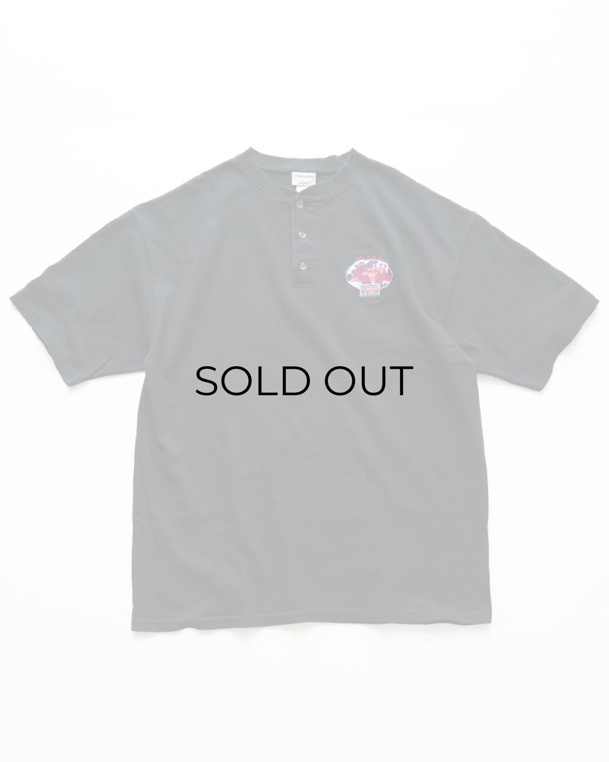 画像1: 00's COTTON DELUXE by ANVIL COTTON EMBROIDERED S/S HENLEY NECK TEE "WORLD MASTERS CHAMPIONSHIP" (1)
