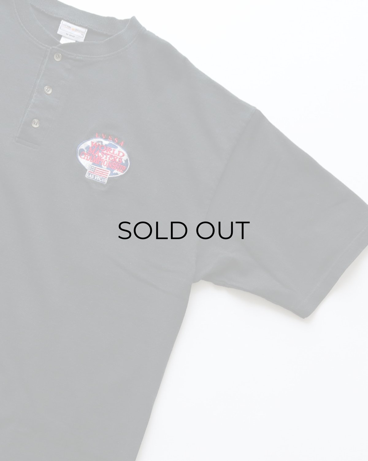 画像3: 00's COTTON DELUXE by ANVIL COTTON EMBROIDERED S/S HENLEY NECK TEE "WORLD MASTERS CHAMPIONSHIP" (3)