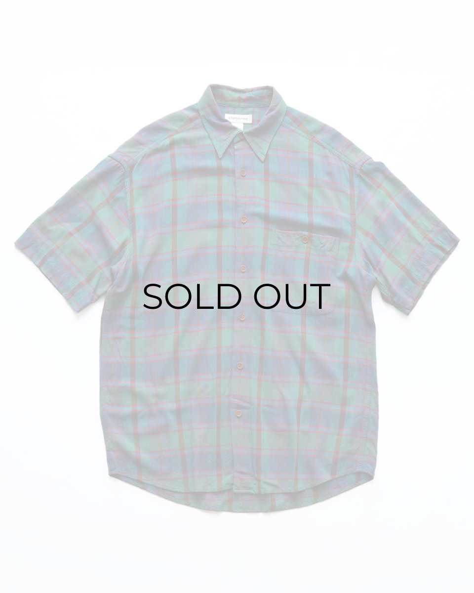 画像1: 〜00's claiborne RAYON CHECK S/S REGULAR COLLAR SHIRT (1)