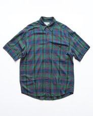 画像1: 〜00's claiborne RAYON CHECK S/S REGULAR COLLAR SHIRT (1)