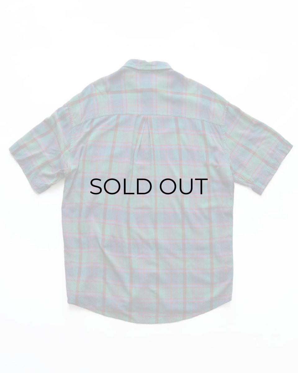 画像2: 〜00's claiborne RAYON CHECK S/S REGULAR COLLAR SHIRT (2)
