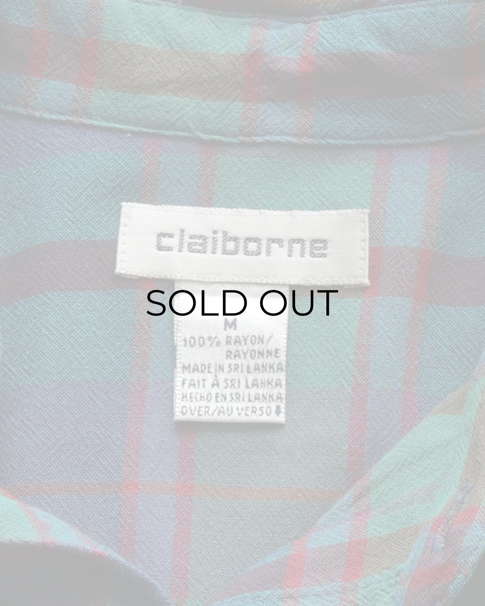 画像8: 〜00's claiborne RAYON CHECK S/S REGULAR COLLAR SHIRT (8)