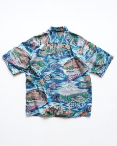 画像2: 00's UNKNOWN BRAND COTTON "SEATTLE MARINERS" ALL OVER PATTERN S/S BOX SHIRT (2)