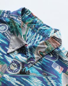 画像6: 00's UNKNOWN BRAND COTTON "SEATTLE MARINERS" ALL OVER PATTERN S/S BOX SHIRT (6)
