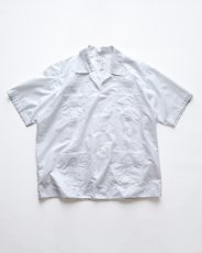 画像1: OLD Gueros COTTON POLYESTER S/S LOOP COLLAR GUAYABERA SHIRT (1)