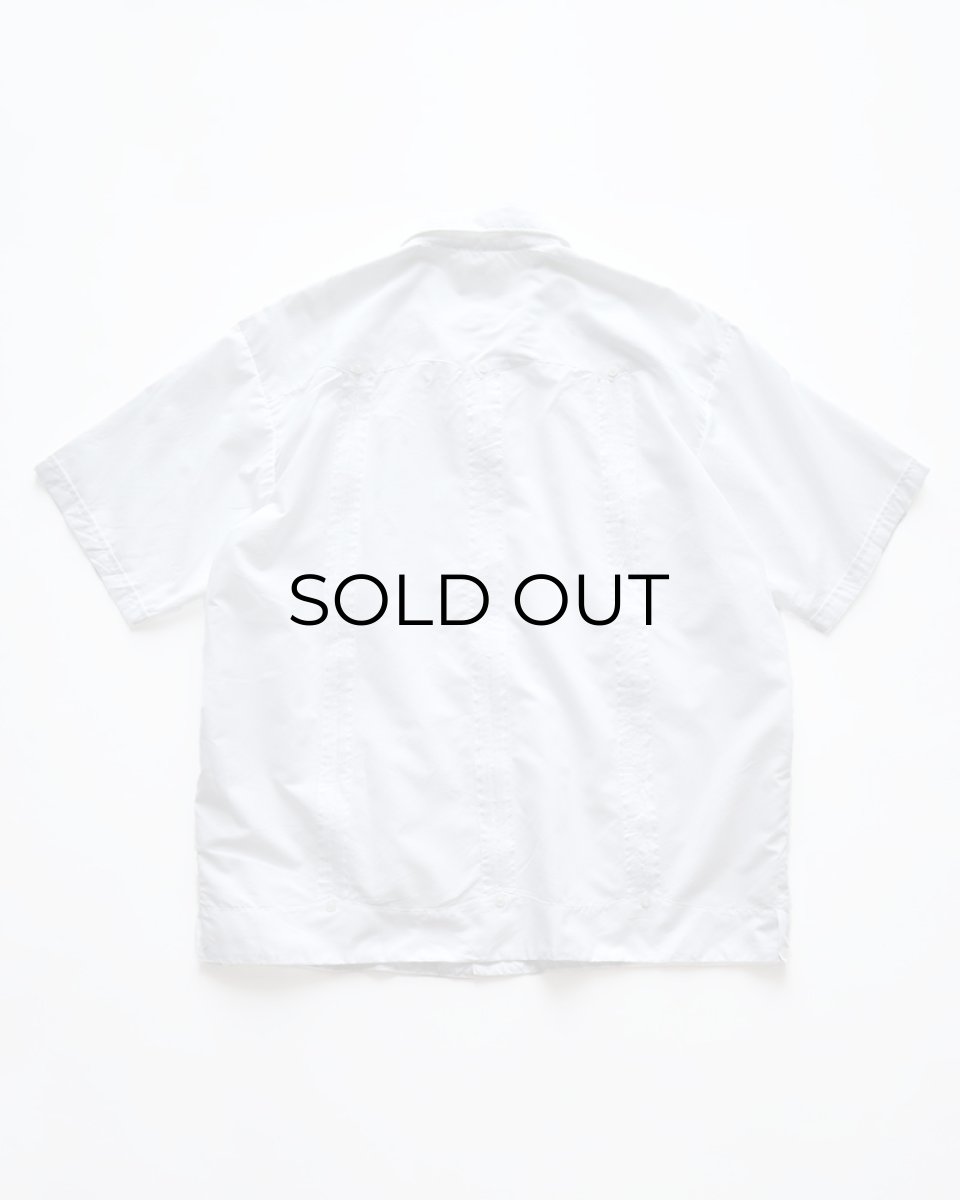 画像2: OLD Gueros COTTON POLYESTER S/S LOOP COLLAR GUAYABERA SHIRT (2)