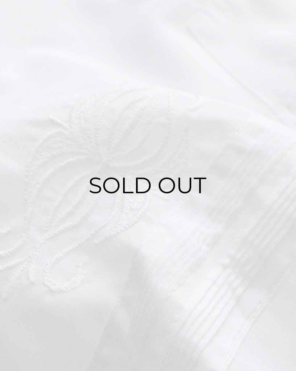 画像7: OLD Gueros COTTON POLYESTER S/S LOOP COLLAR GUAYABERA SHIRT (7)