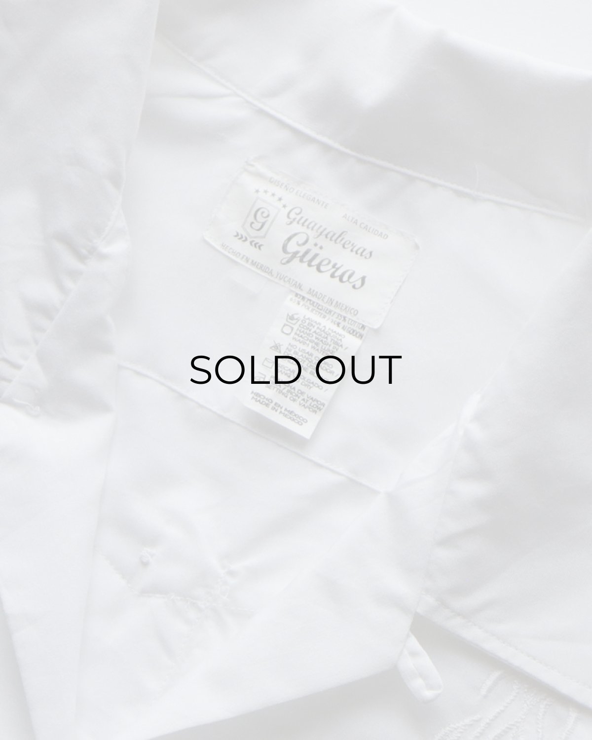 画像6: OLD Gueros COTTON POLYESTER S/S LOOP COLLAR GUAYABERA SHIRT (6)