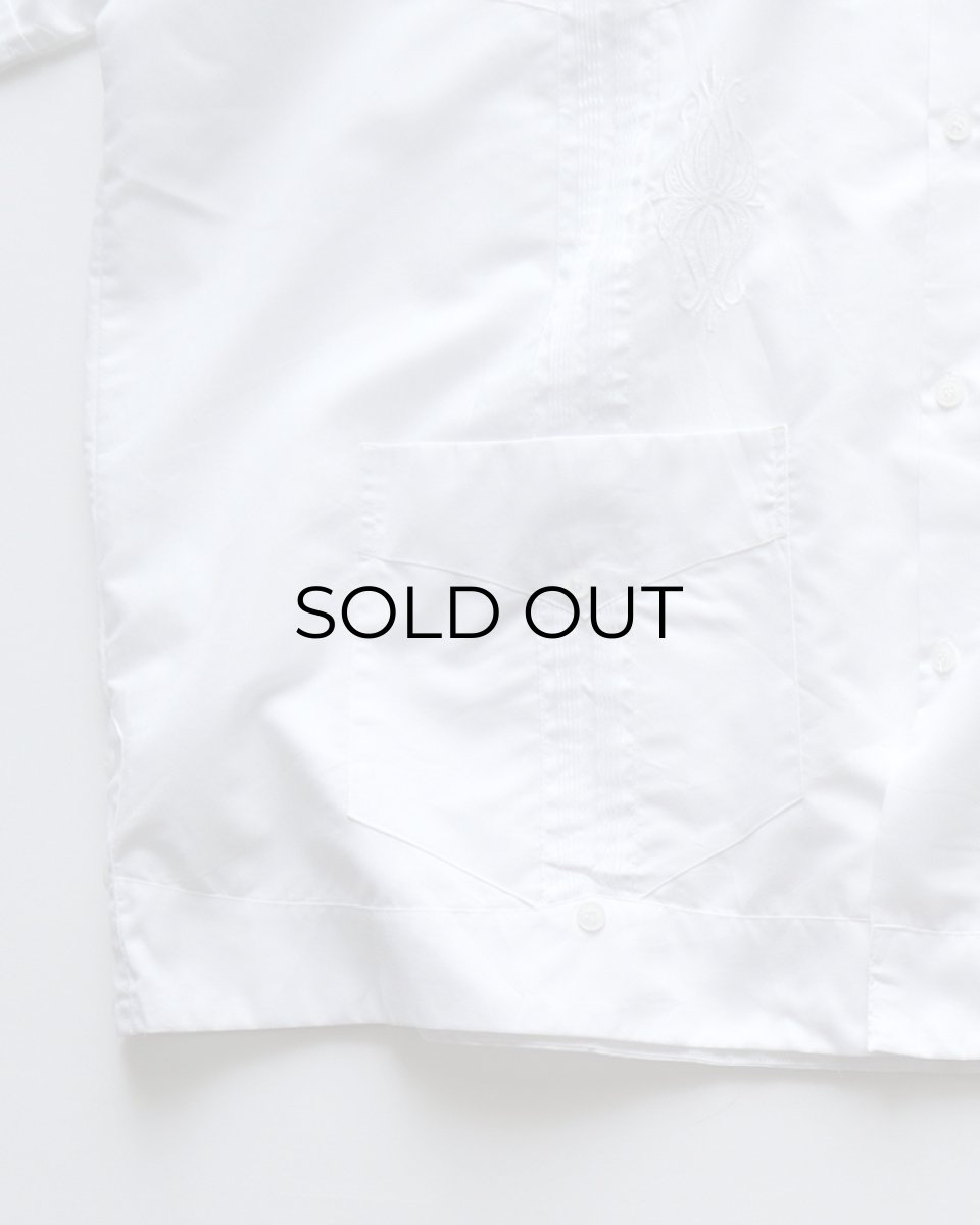 画像4: OLD Gueros COTTON POLYESTER S/S LOOP COLLAR GUAYABERA SHIRT (4)