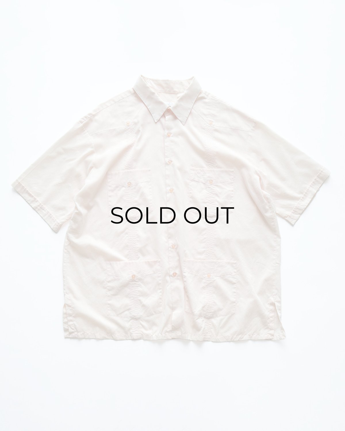 画像1: 80's EDITIONS by VAN HEUSEN COTTON POLYESTER S/S GUAYABERA SHIRT (1)