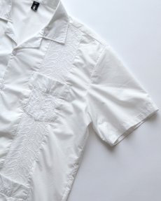 画像3: OLD VatPave COTTON POLYESTER S/S OPEN COLLAR GUAYABERA SHIRT (3)