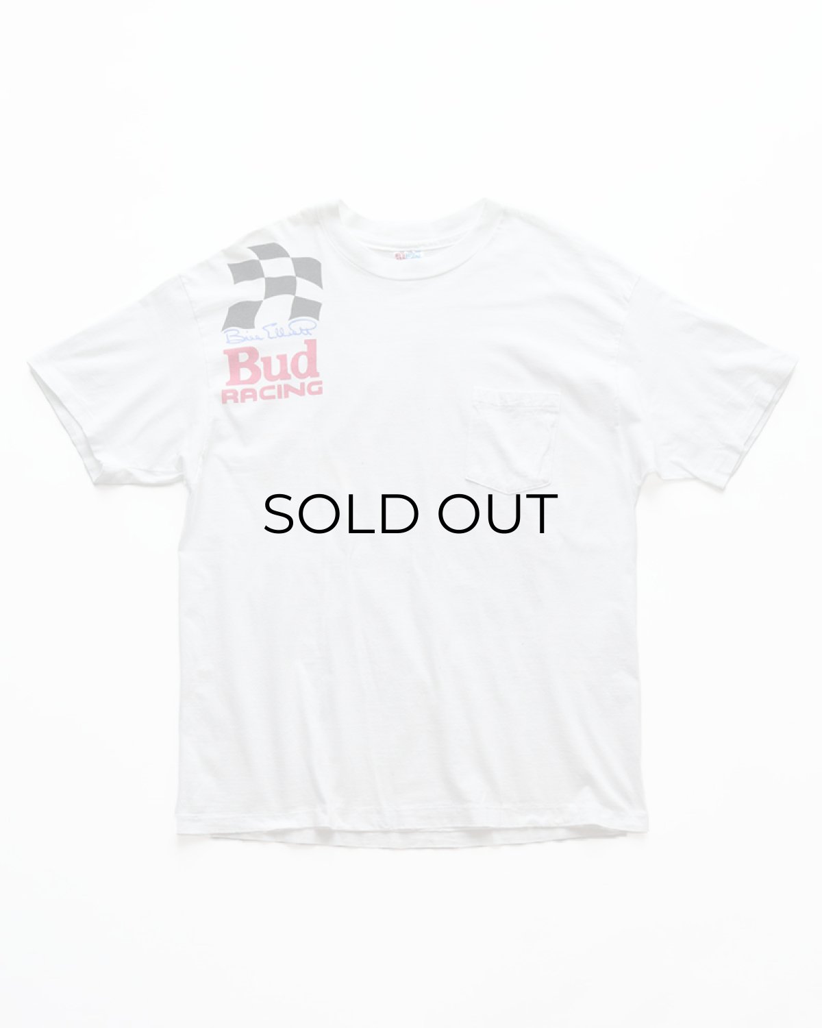 画像2: 90's Hanes COTTON W-PRINT S/S POCKET TEE "Bud RACING" "MADE IN USA" (2)