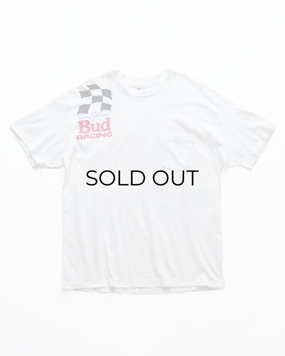 画像2: 90's Hanes COTTON W-PRINT S/S POCKET TEE "Bud RACING" "MADE IN USA" (2)