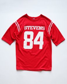 画像1: 80's ARTEX COTTON W-PRINT HALF SLEEVE FOOTBALL TEE "STEVENS 84" "MADE IN USA" (1)