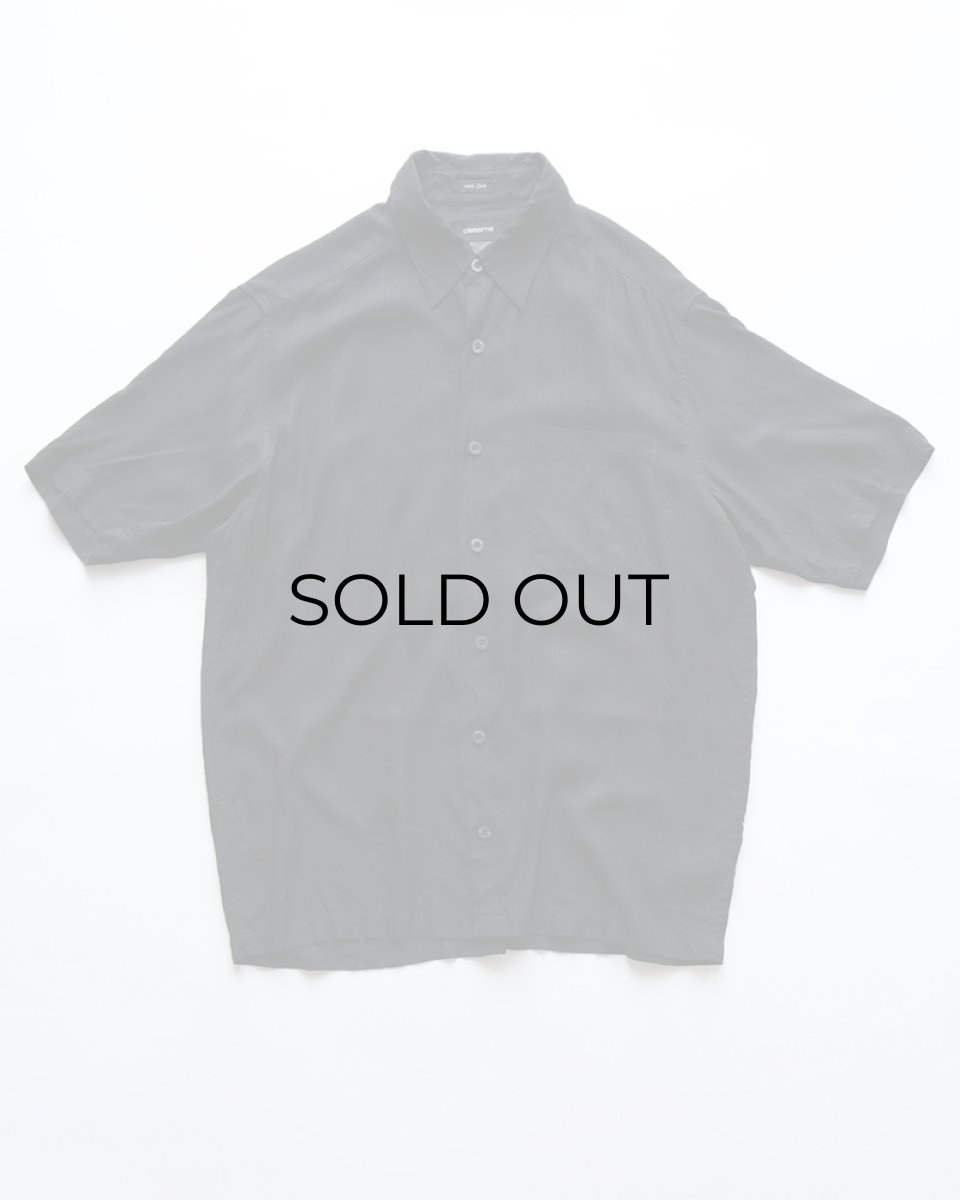 画像1: claiborne BLACK SILK WOVEN CHECK S/S BOX SHIRT (1)