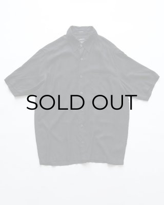 claiborne BLACK SILK WOVEN CHECK S/S BOX SHIRT,USED/VINTAGE