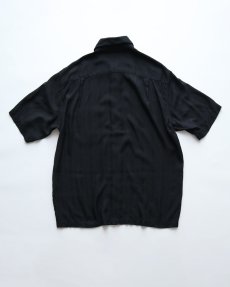 画像2: claiborne BLACK SILK WOVEN CHECK S/S BOX SHIRT (2)