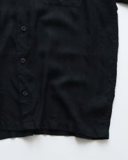 画像4: claiborne BLACK SILK WOVEN CHECK S/S BOX SHIRT (4)