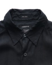 画像6: claiborne BLACK SILK WOVEN CHECK S/S BOX SHIRT (6)