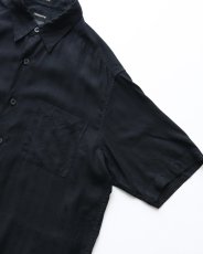 画像3: claiborne BLACK SILK WOVEN CHECK S/S BOX SHIRT (3)