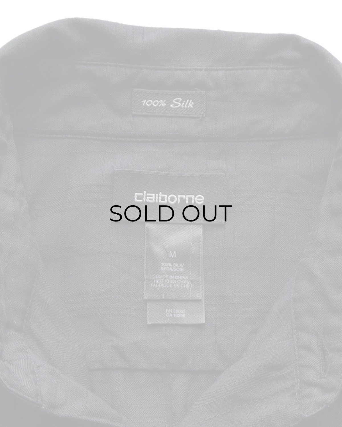 画像7: claiborne BLACK SILK WOVEN CHECK S/S BOX SHIRT (7)