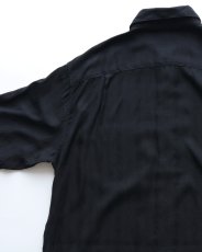 画像5: claiborne BLACK SILK WOVEN CHECK S/S BOX SHIRT (5)