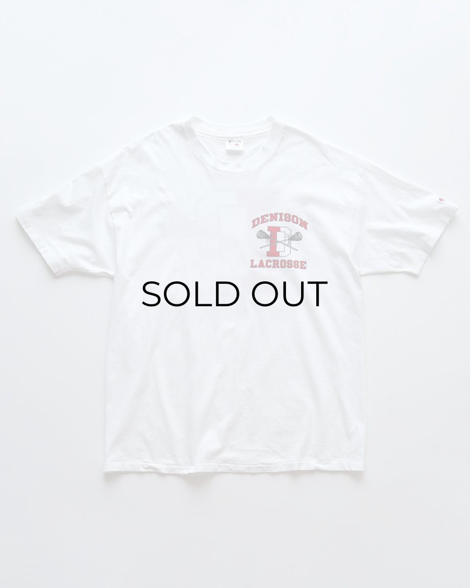 画像1: 〜00's Champion COTTON W-PRINT S/S TEE "DENISON LACROSSE" "MADE IN USA" (1)