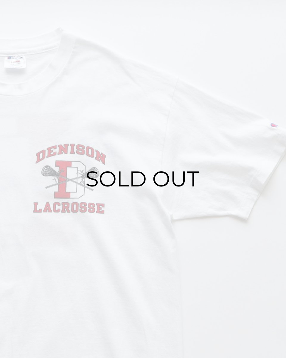 画像3: 〜00's Champion COTTON W-PRINT S/S TEE "DENISON LACROSSE" "MADE IN USA" (3)