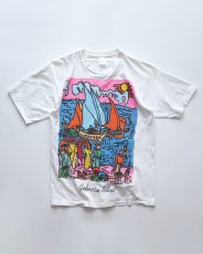 画像1: 90's UNKNOWN BRAND COTTON PRINT S/S ART TEE "MYLES MAILLIE" (1)