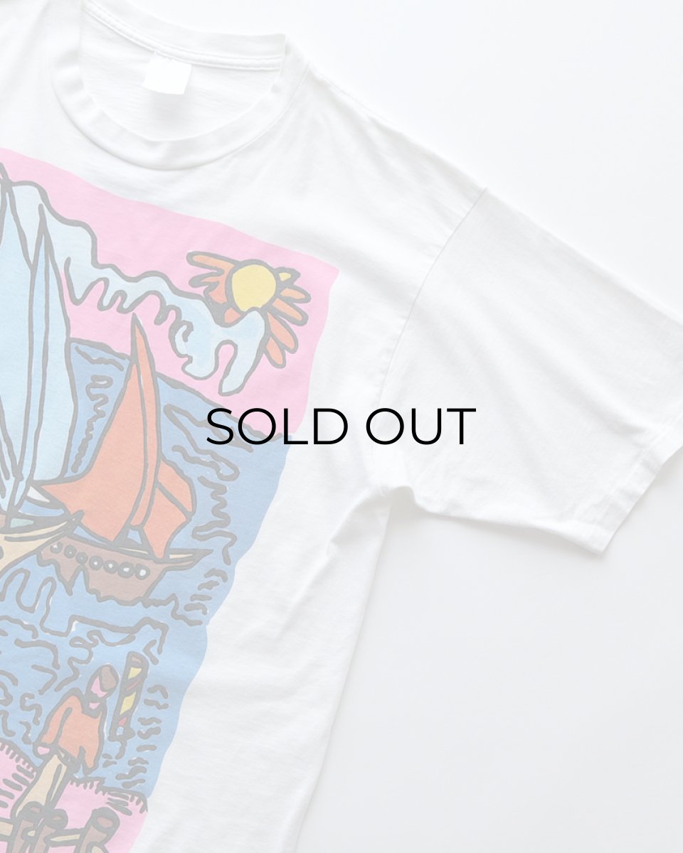 画像3: 90's UNKNOWN BRAND COTTON PRINT S/S ART TEE "MYLES MAILLIE" (3)