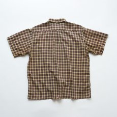 画像2: 60's UNKNOWN BRAND COTTON CHECK B/D OPEN COLLAR S/S BOX SHIRT (2)
