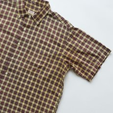 画像3: 60's UNKNOWN BRAND COTTON CHECK B/D OPEN COLLAR S/S BOX SHIRT (3)