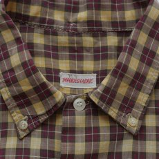 画像5: 60's UNKNOWN BRAND COTTON CHECK B/D OPEN COLLAR S/S BOX SHIRT (5)
