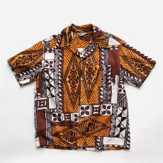 画像2: 〜70's Lauhala COTTON ALL OVER PATTERN LOOP COLLAR S/S HAWAIIAN SHIRT "MADE IN HAWAII" (2)