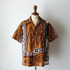 画像1: 〜70's Lauhala COTTON ALL OVER PATTERN LOOP COLLAR S/S HAWAIIAN SHIRT "MADE IN HAWAII" (1)