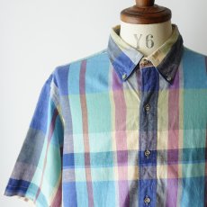 画像2: 〜90's Abraham's by Holbrook COTTON MADRAS CHECK S/S B/D SHIRT (2)