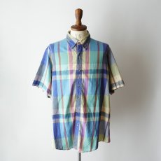 画像1: 〜90's Abraham's by Holbrook COTTON MADRAS CHECK S/S B/D SHIRT (1)