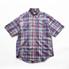 画像3: 〜90's OLD SCHOOL COTTON MADRAS CHECK S/S B/D SHIRT (3)