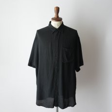 画像1: PERRY ELLIS BLACK SILK RAYON S/S SHIRT (1)