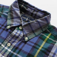 画像8: 〜00's Ralph Lauren "BIG SHIRT" COTTON MADRAS CHECK S/S B/D SHIRT (8)