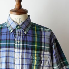 画像2: 〜00's Ralph Lauren "BIG SHIRT" COTTON MADRAS CHECK S/S B/D SHIRT (2)