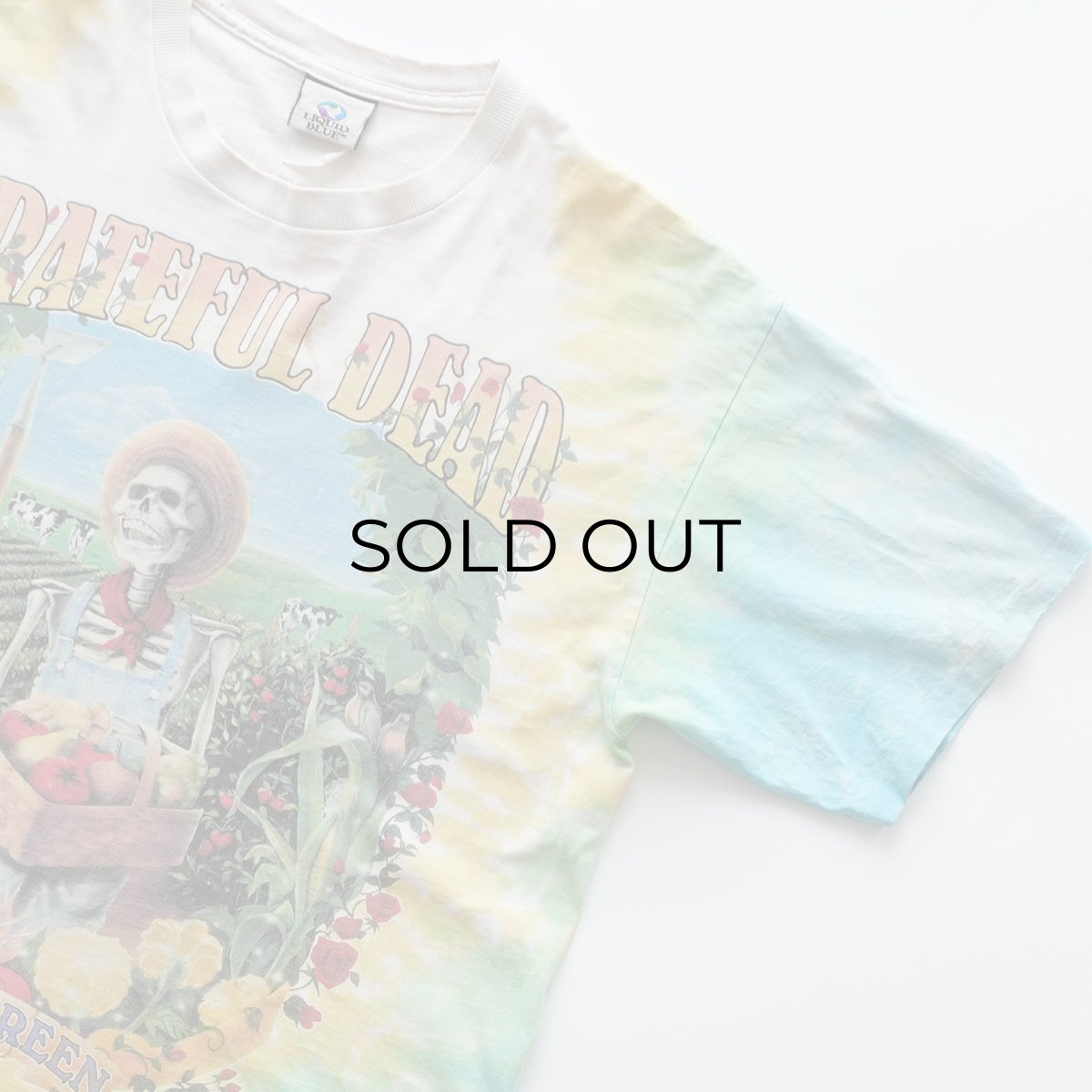 画像3: 90's LIQUID BLUE TIE-DYE COTTON "GRATEFUL DEAD" W-PRINT S/S BAND TEE "KEEP IT GREEN" (3)