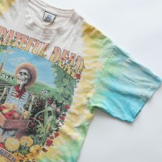 画像3: 90's LIQUID BLUE TIE-DYE COTTON "GRATEFUL DEAD" W-PRINT S/S BAND TEE "KEEP IT GREEN" (3)