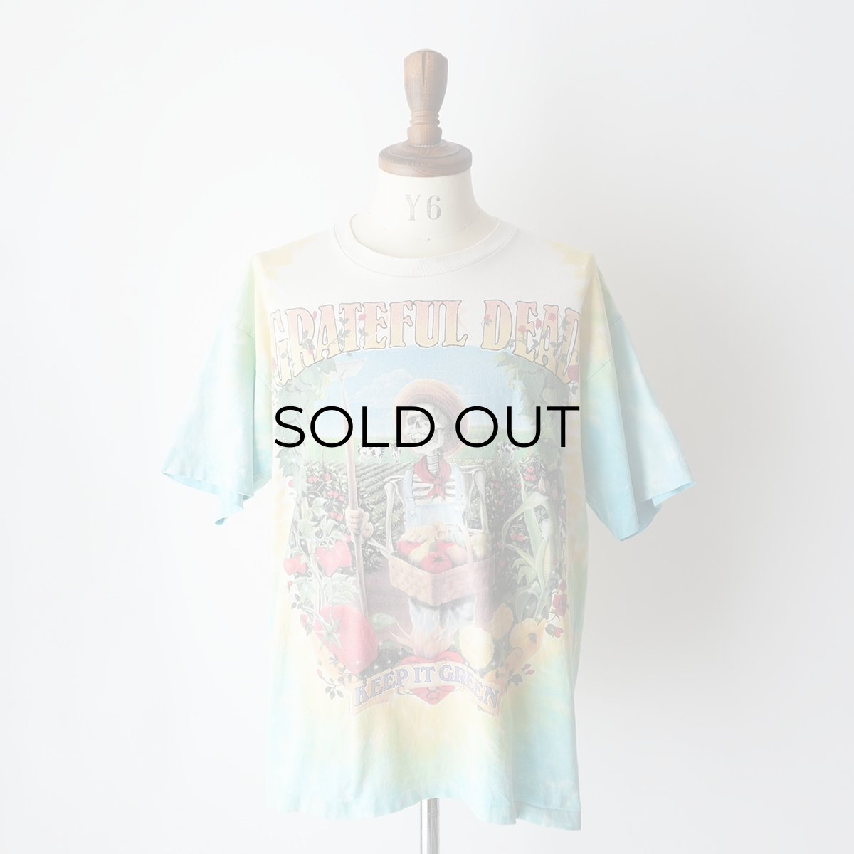 画像16: 90's LIQUID BLUE TIE-DYE COTTON "GRATEFUL DEAD" W-PRINT S/S BAND TEE "KEEP IT GREEN" (16)