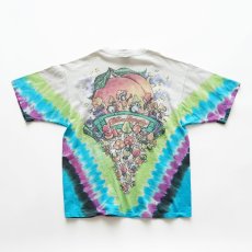 画像2: 90's LIQUID BLUE TIE-DYE COTTON "The Allman Brothers Band" W-PRINT S/S BAND TEE "MUSHROOM EXPRESS" "MADE IN USA" (2)