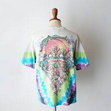 画像16: 90's LIQUID BLUE TIE-DYE COTTON "The Allman Brothers Band" W-PRINT S/S BAND TEE "MUSHROOM EXPRESS" "MADE IN USA" (16)