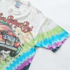 画像3: 90's LIQUID BLUE TIE-DYE COTTON "The Allman Brothers Band" W-PRINT S/S BAND TEE "MUSHROOM EXPRESS" "MADE IN USA" (3)