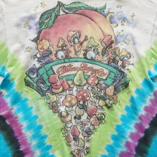 画像4: 90's LIQUID BLUE TIE-DYE COTTON "The Allman Brothers Band" W-PRINT S/S BAND TEE "MUSHROOM EXPRESS" "MADE IN USA" (4)